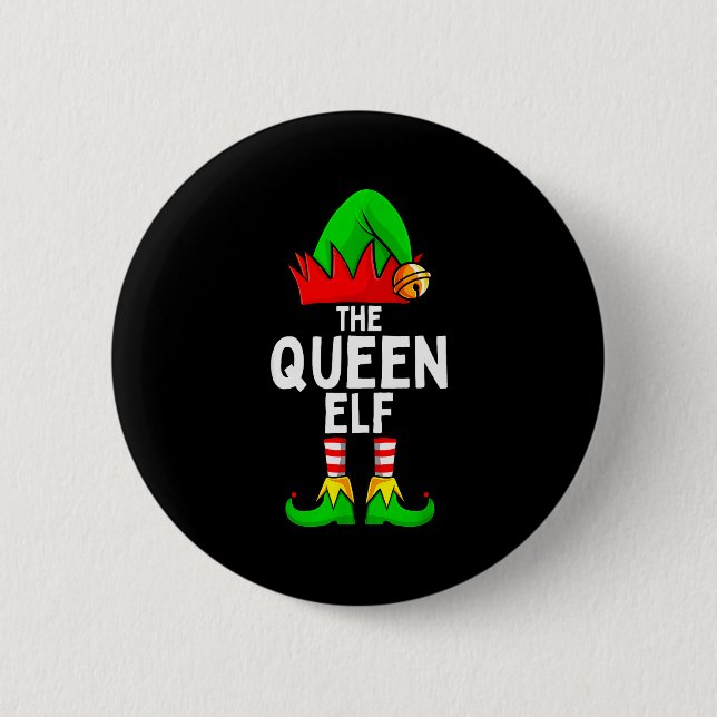 Queen Elf Matching Family Christmas Women  2 Inch Round Button (Front)