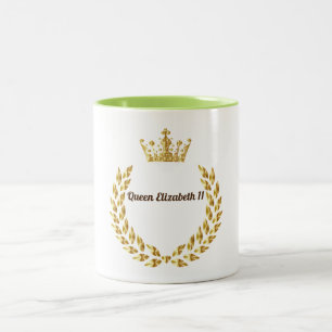 Queen Elizabeth 11 Crown Two-Tone Coffee Mug