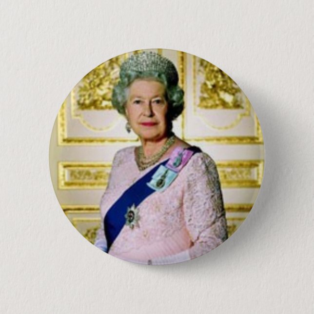 Queen Elizabeth 2 Inch Round Button (Front)
