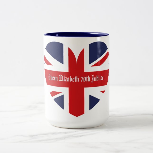 Queen Elizabeth 70th Jubilee  Two-Tone Coffee Mug (Center)