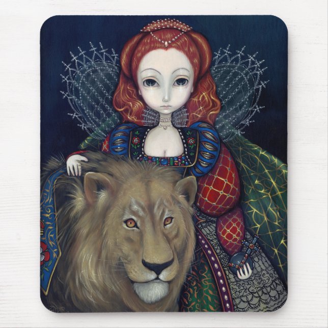 "Queen Elizabeth and a Lion" Mousepad (Front)