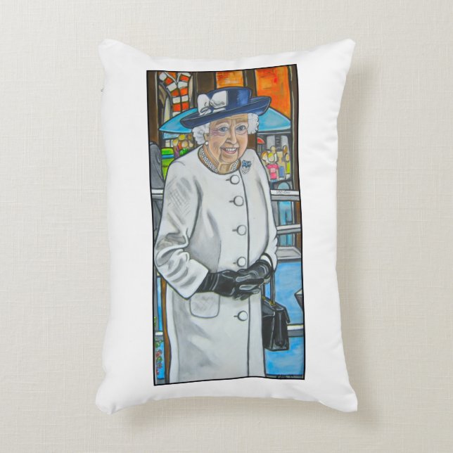 Queen Elizabeth At Paddington Station Accent Pillow (Front(Vertical))