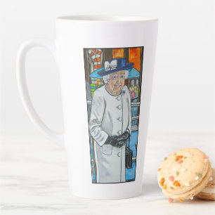 Queen Elizabeth At Paddington Station Latte Mug