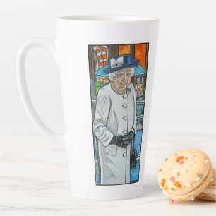 Queen Elizabeth At Paddington Station Latte Mug