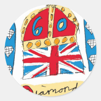 queen elizabeth diamond jubilee 2012 classic round sticker