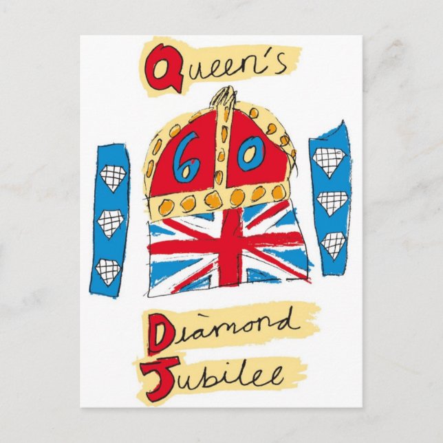 queen elizabeth diamond jubilee 2012 postcard (Front)