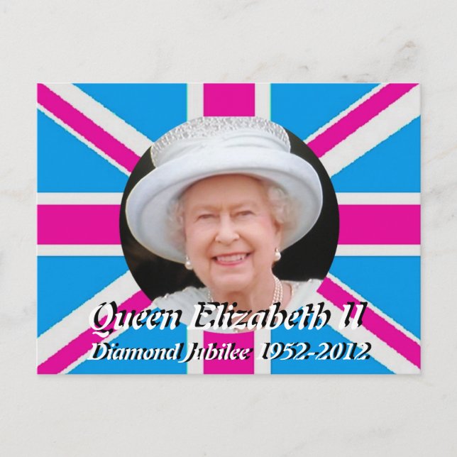 Queen Elizabeth Diamond Jubilee portrait postcard (Front)