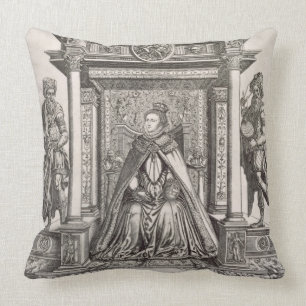Queen Elizabeth I (1533-1603) as Patron of Geograp Throw Pillow