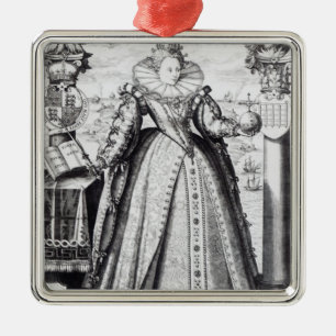 Queen Elizabeth I  1596 Metal Ornament