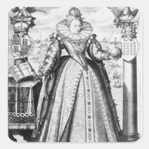 Queen Elizabeth I  1596 Square Sticker