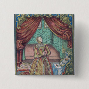 Queen Elizabeth I at Prayer, frontispiece 2 Inch Square Button