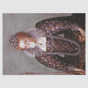 Queen Elizabeth I blowing white bubble gum Tissue Paper