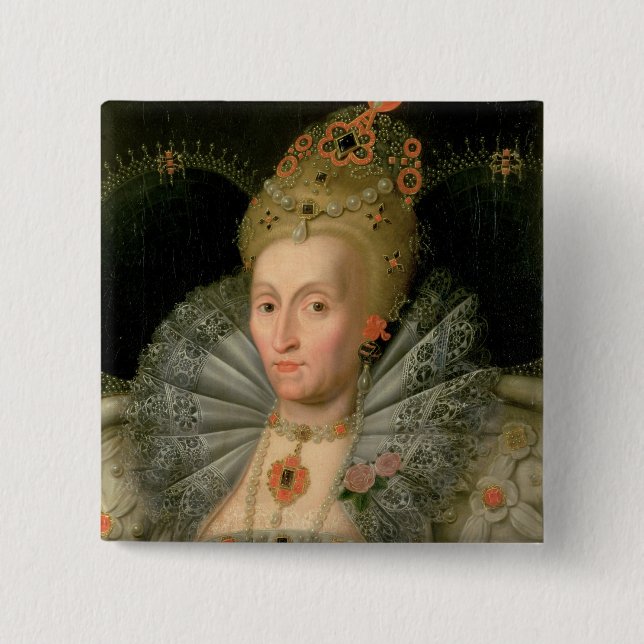 Queen Elizabeth I (bust length portrait) (see also 2 Inch Square Button (Front)