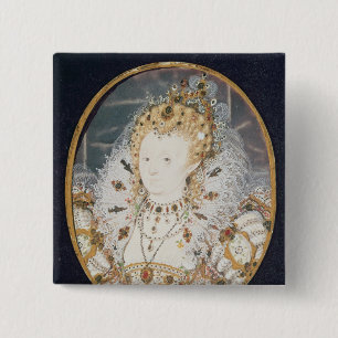 Queen Elizabeth I, c.1595-1600 2 Inch Square Button