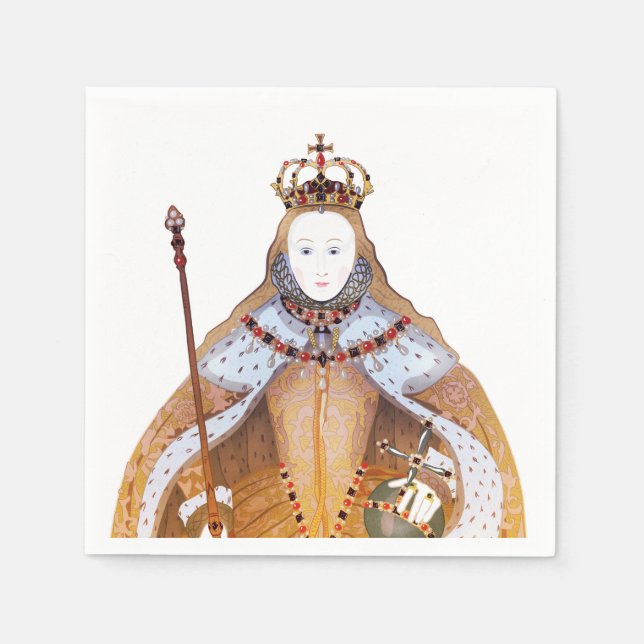 Queen Elizabeth I - historical illustration Napkin (Front)