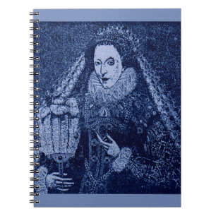 Queen Elizabeth I in blue print Notebook