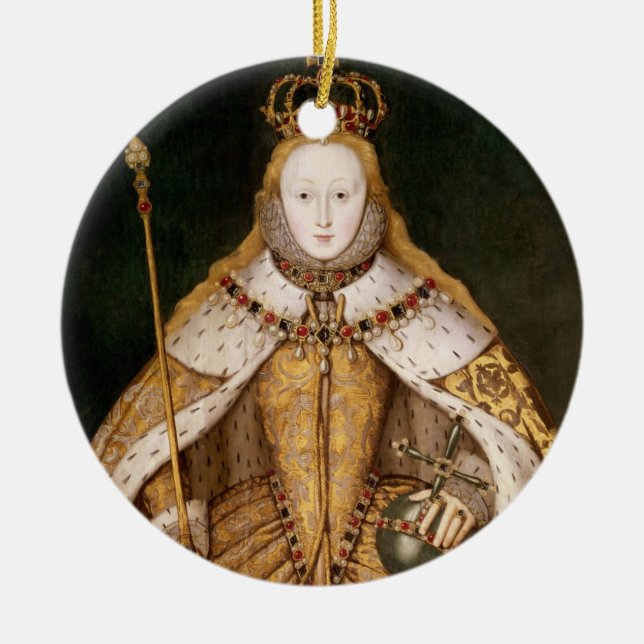 Queen Elizabeth I in Coronation Robes Ceramic Ornament (Front)