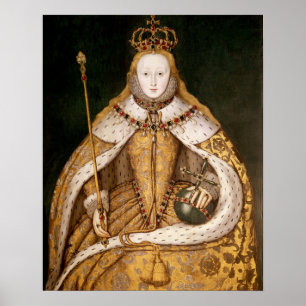 Queen Elizabeth I in Coronation Robes Poster
