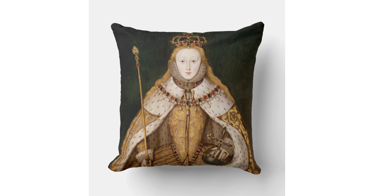 Queen Elizabeth I in Coronation Robes Throw Pillow Zazzle