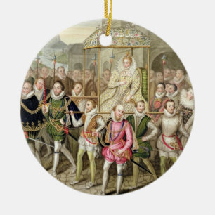Queen Elizabeth I in procession with her Courtiers Ceramic Ornament