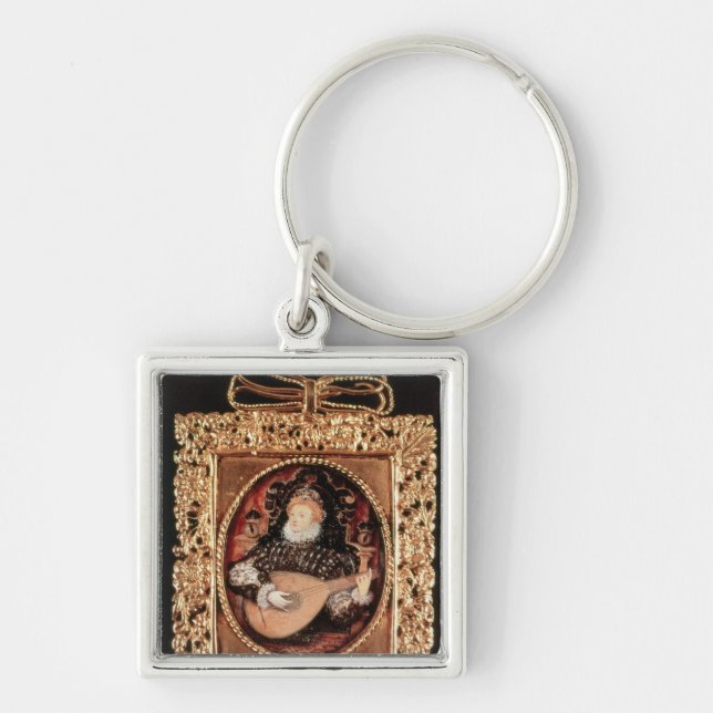 Queen Elizabeth I playing the lute Keychain (Front)