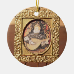 Queen Elizabeth I playing the lute (miniature incl Ceramic Ornament