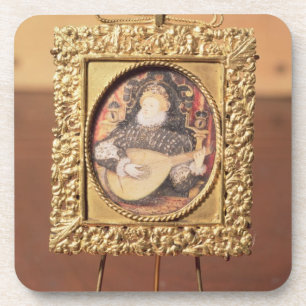 Queen Elizabeth I playing the lute (miniature incl Coaster