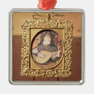 Queen Elizabeth I playing the lute (miniature incl Metal Ornament