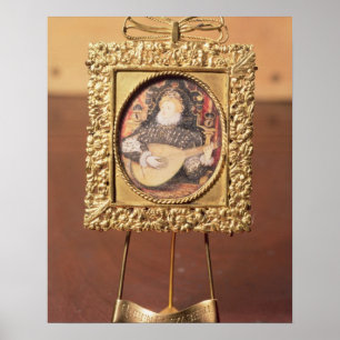 Queen Elizabeth I playing the lute (miniature incl Poster