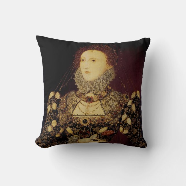 Queen Elizabeth I Throw Pillow (Front)