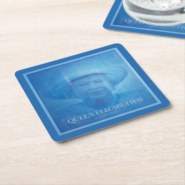Queen Elizabeth II 1926-2022  Square Paper Coaster (Angled)