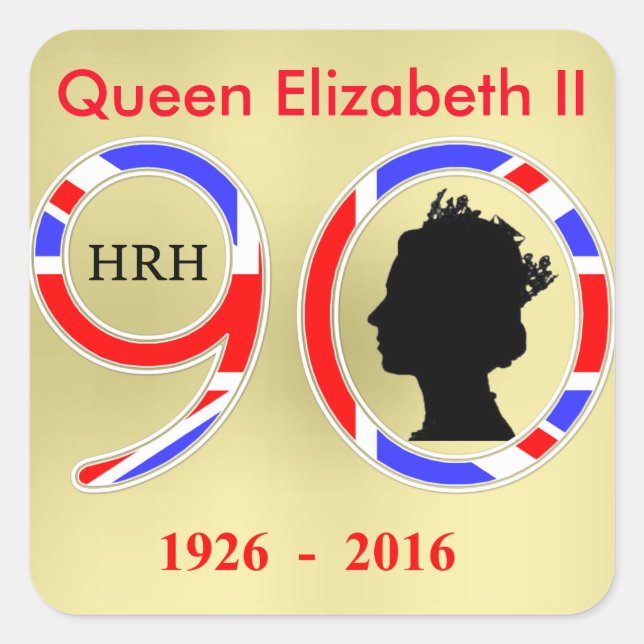 Queen Elizabeth II Of England 90th Birthday Square Sticker (Front)