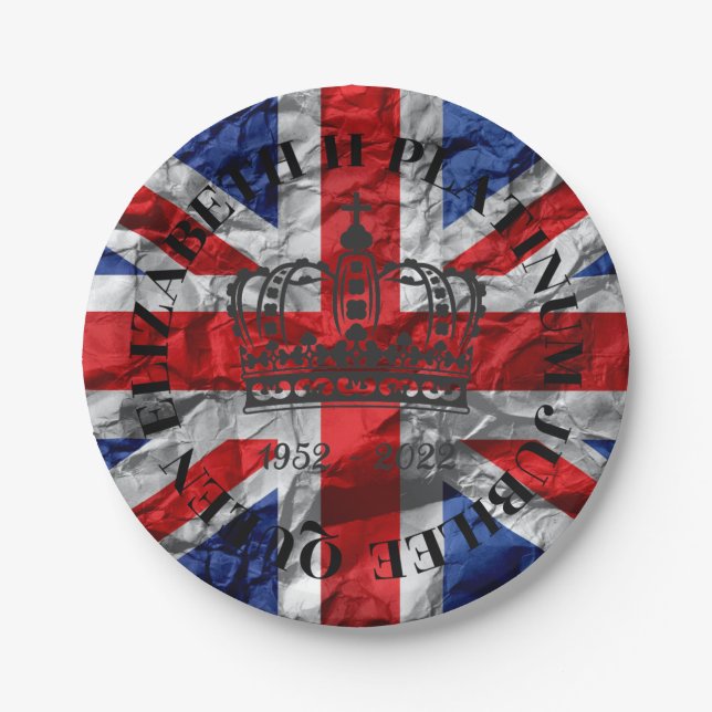 Queen Elizabeth II Platinum Jubilee paper plate (Front)