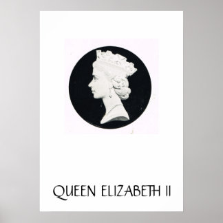 Queen Elizabeth II, relief drawing Poster