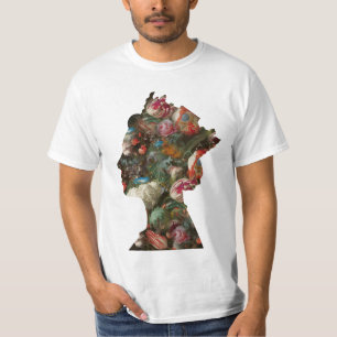 Queen Elizabeth II Silhouette Flowers T-Shirt