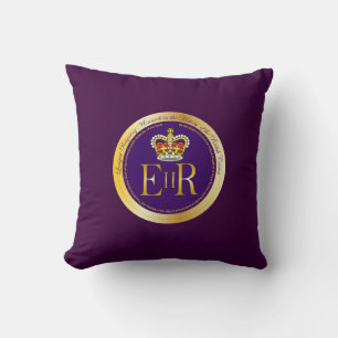 Queen Elizabeth Longest Reign Medal Throw Pillow