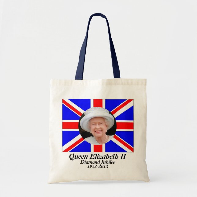 Queen Elizabeth portrait jubilee uk flag bag (Front)