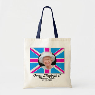 Queen Elizabeth portrait jubilee uk flag bag