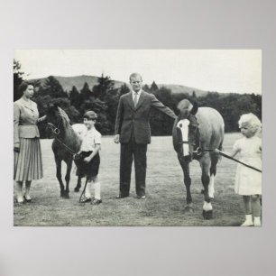 Queen Elizabeth , Prince Philip, Charles and Anne Poster
