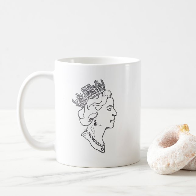 Queen Elizabeth Profile Coffee Mug (With Donut)