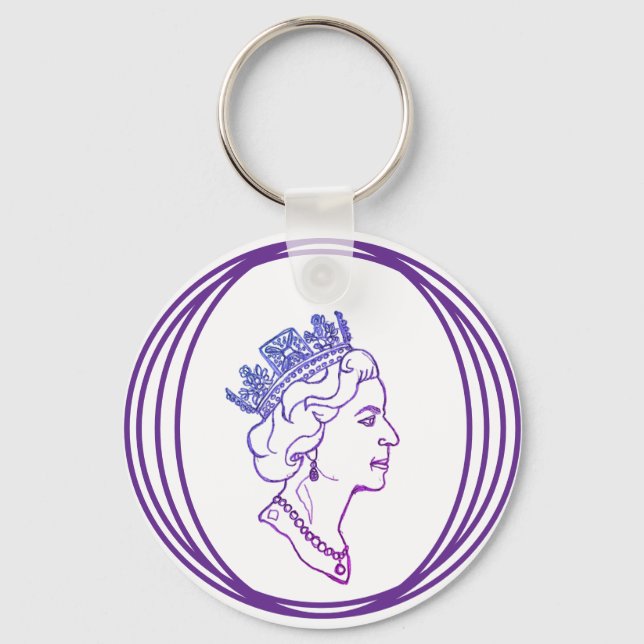 Queen Elizabeth Profile Keychain (Back)
