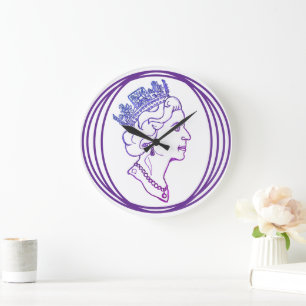 Queen Elizabeth Profile Large Clock