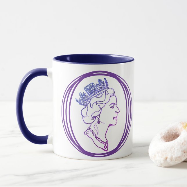Queen Elizabeth Profile Mug (With Donut)