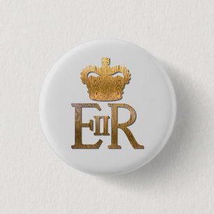 Queen Elizabeth Royal Crown 1 Inch Round Button