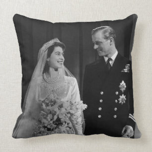 Queen Elizabeth - Royal Wedding Throw Pillow