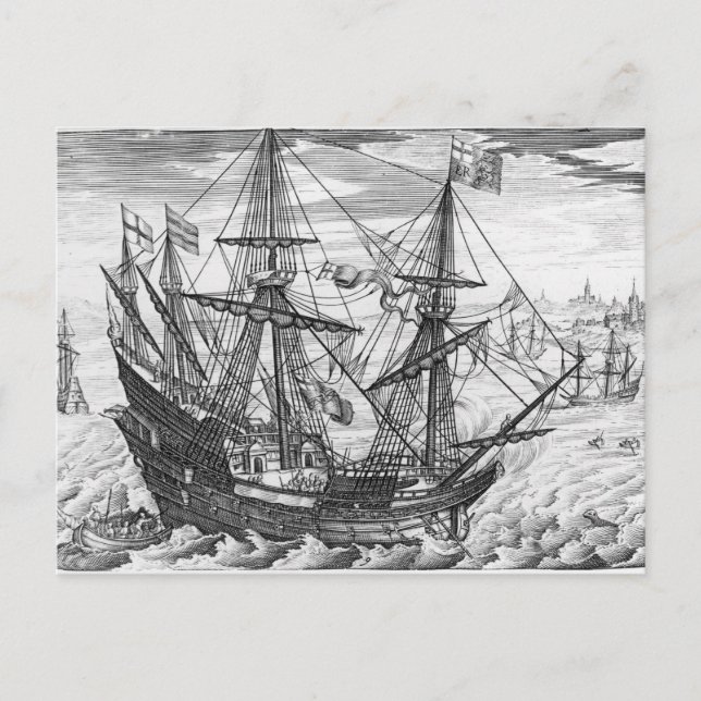 Queen Elizabeth's Galleon Postcard (Front)