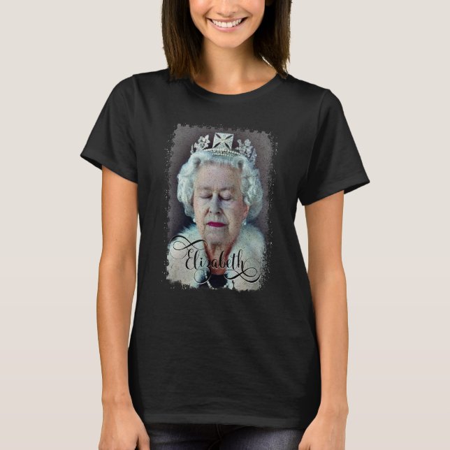 Queen Elizabeth's II British Crown Majesty Queen E T-Shirt (Front)