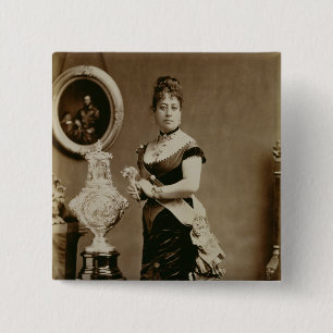 Queen Emma (1836-85) (sepia photograph) 2 Inch Square Button
