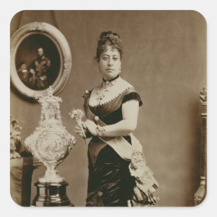 Queen Emma (1836-85) (sepia photograph) Square Sticker