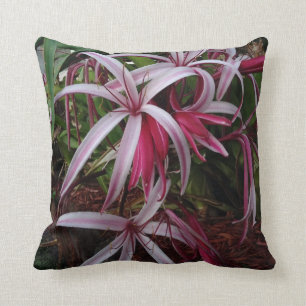 Queen Emma's Purple Crinum Lily Throw Pillow